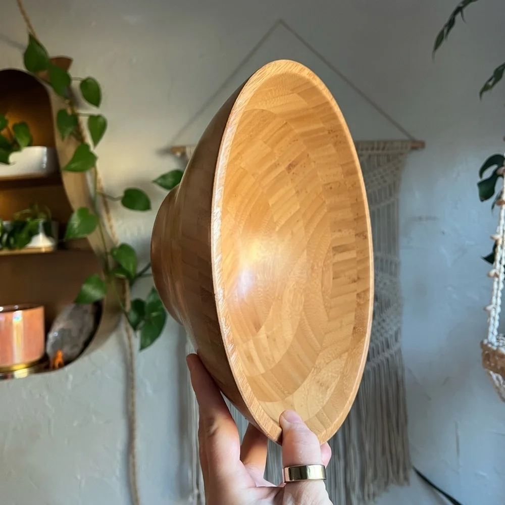 IKEA GRÖNSAKER Serving bowl, Bamboo Wooden Bowl Serving/Mixing Bowl